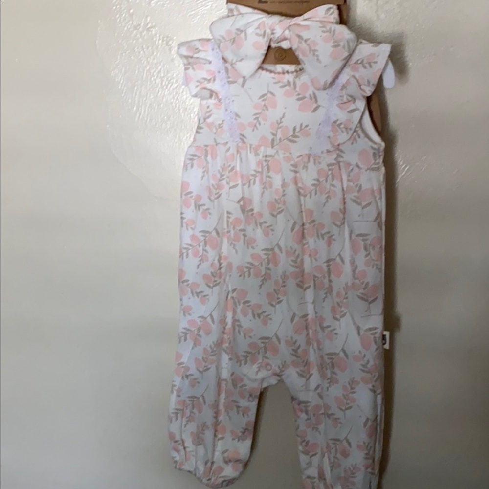 Rabbit and Bear girls 2PC set with headband Cotton